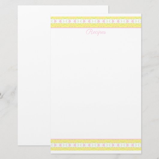 Geel en wit briefpapier (Voorkant / Achterkant)
