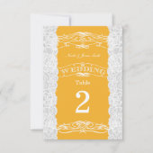 Geel en wit brouwtafelnummer Kaarten (Voorkant)