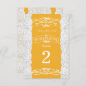 Geel en wit brouwtafelnummer Kaarten (Voorkant / Achterkant)