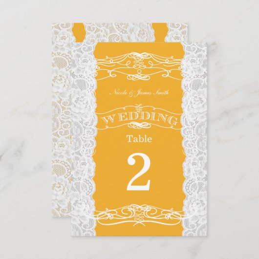 Geel en wit brouwtafelnummer Kaarten (Voorkant / Achterkant)