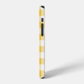 Geel en wit buffelruitpatroon Gingham iPhone Hoesje (Linkerkant)