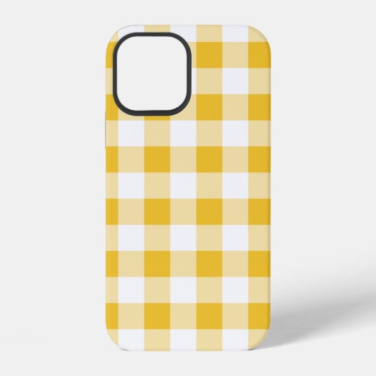Geel en wit buffelruitpatroon Gingham iPhone Hoesje (Achterkant)