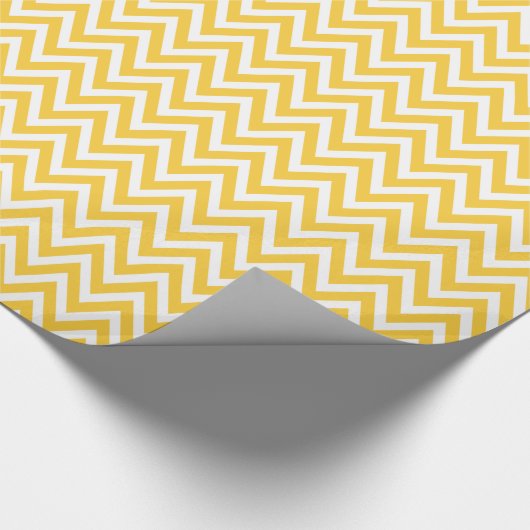 Geel en wit Chevron Cadeaupapier (Hoek)