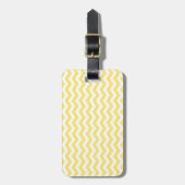 Geel en wit Chevron patroon Bagagelabel (Voorkant verticaal)