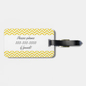Geel en wit Chevron Stripe Bagagelabel (Achterkant horizontaal)