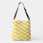 Geel en wit Chevron Stripe Cool Quote Bag Crossbody Tas (Achterkant)