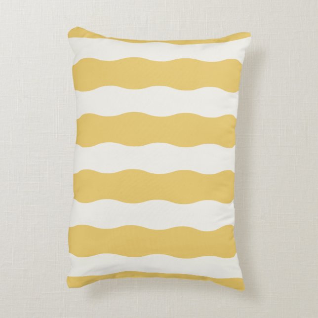 Geel en wit Cozy Accent Kussen (Achterkant (Verticaal))