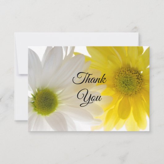 Geel en wit dadenflatje Dank je wel Notitiekaartje (Voorkant)