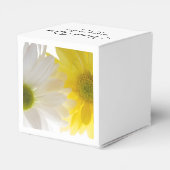 Geel en wit Daisies Wedding Bedankdoosjes (Achterkant)
