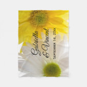 Geel en wit Daisies Wedding Fleece Deken (Voorkant)