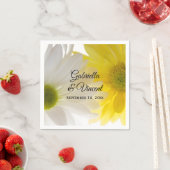 Geel en wit Daisies Wedding Servetten (Insitu)