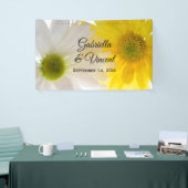 Geel en wit Daisies Wedding Spandoek (Beurs)