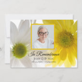Geel en wit Daisy Flowers Dood Jubileum Kaart (Voorkant)