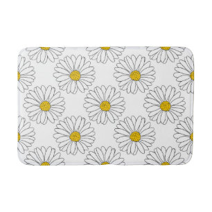 Geel en wit Daisy Pattern Badmat