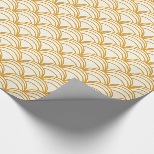 Geel en wit decopatroon voor gouden kunst cadeaupapier (Hoek)