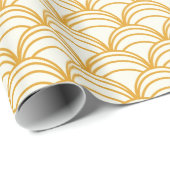 Geel en wit decopatroon voor gouden kunst cadeaupapier (Rol Hoek)