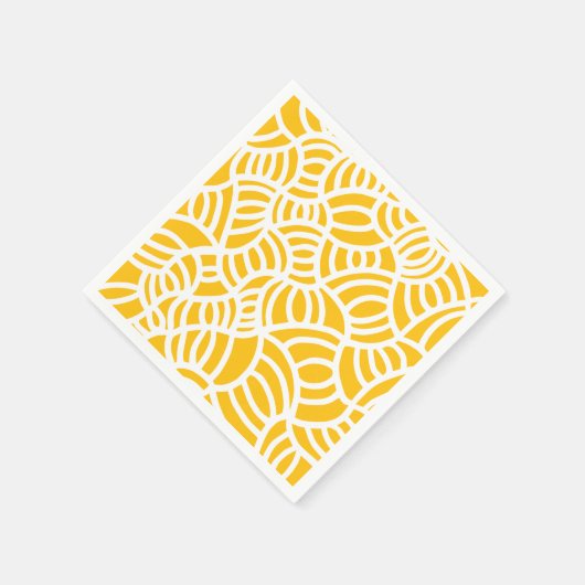 Geel en wit Doodle Servet (Hoek)