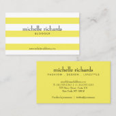 Geel en wit eenvoudig gestreept Visitekaartje (Voorkant / Achterkant)