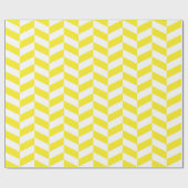 Geel en wit Extra Groot Herringbone Cadeaupapier (Vlak)