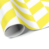 Geel en wit Extra Groot Herringbone Cadeaupapier (Rol Hoek)