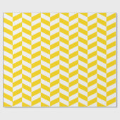 Geel en wit Extra Groot Herringbone Cadeaupapier (Vlak)