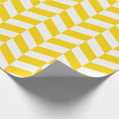 Geel en wit Extra Groot Herringbone Cadeaupapier (Hoek)
