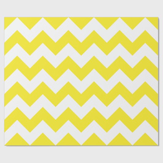 Geel en wit Extra Grote Chevron Cadeaupapier (Vlak)