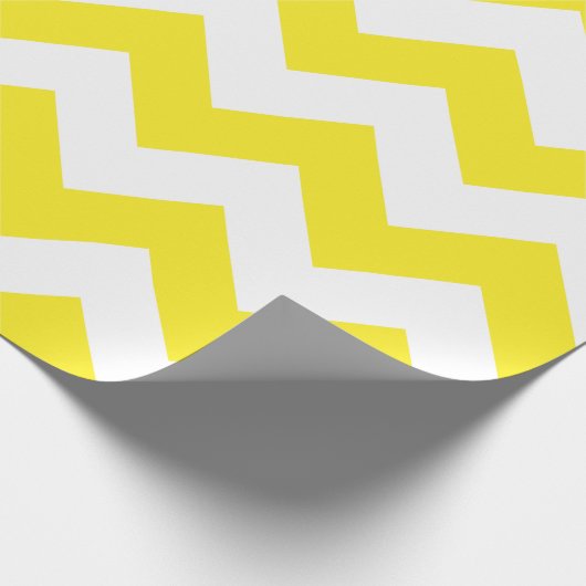 Geel en wit Extra Grote Chevron Cadeaupapier (Hoek)