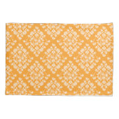 Geel en wit Floral Damask Pillow Hoesje Kussensloop (Achterkant)