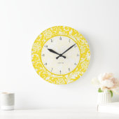 Geel en wit  Floral Damaskers Grote Klok (Huis)