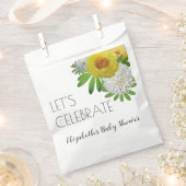 Geel en wit Floral Genderneutraal Baby shower Bedankzakje (Geknipt)
