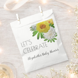 Geel en wit Floral Genderneutraal Baby shower Bedankzakje