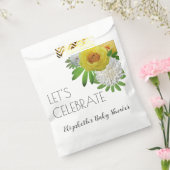 Geel en wit Floral Genderneutraal Baby shower Bedankzakje (Gezegeld)