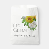 Geel en wit Floral Genderneutraal Baby shower Bedankzakje (Voorkant)