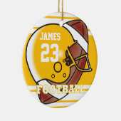 Geel en wit Football Keramisch Ornament (Rechts)