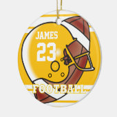 Geel en wit Football Keramisch Ornament (Links)