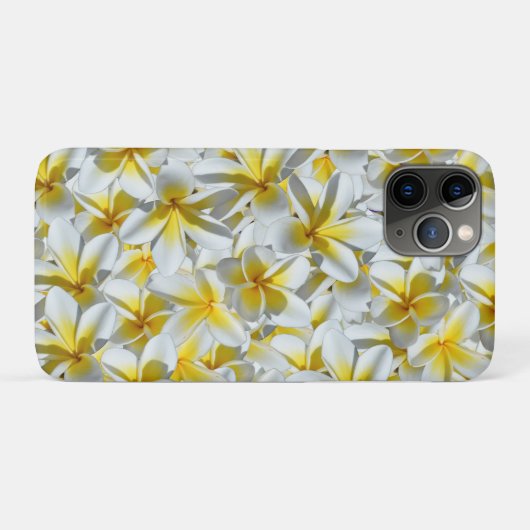 Geel en wit Frangipani-cluster Case-Mate iPhone Case (Achterkant (horizontaal))
