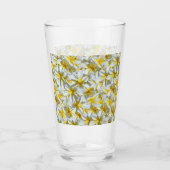 Geel en wit Frangipani-cluster Glas (Voorkant)