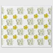 Geel en wit Frangipani Matte Wrapping papier (Vlak)