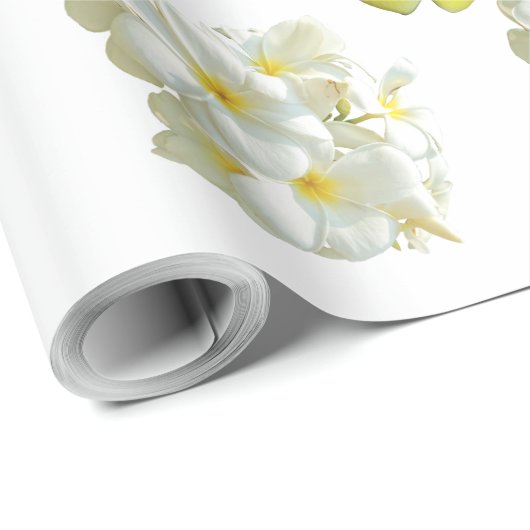 Geel en wit Frangipani Matte Wrapping papier (Rol Hoek)