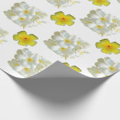 Geel en wit Frangipani Matte Wrapping papier (Hoek)