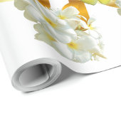 Geel en wit Frangipani Matte Wrapping papier (Rol Hoek)