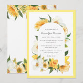 Geel en wit | Funeral Memorial Kaart (Voorkant / Achterkant)