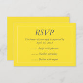 Geel en wit gebeurtenisantwoord, RSVP- of responsk RSVP Kaartje (Voorkant / Achterkant)