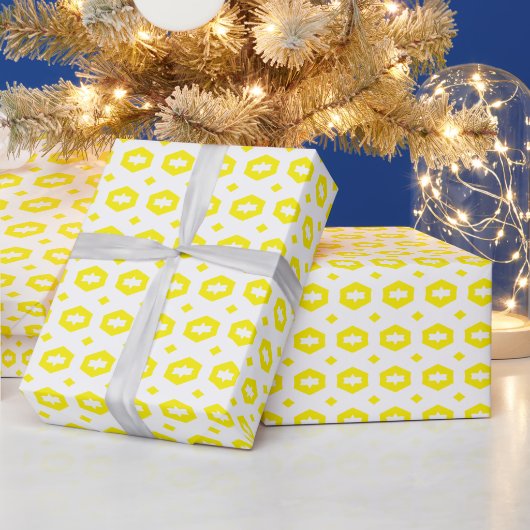 Geel en wit: Geometriana Cadeaupapier (Feestdagen)