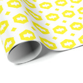 Geel en wit: Geometriana Cadeaupapier (Rol Hoek)