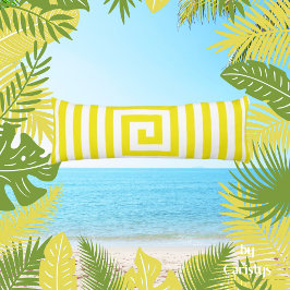 Geel en Wit Geometrics Solid Reverse Lichaamskussen