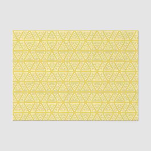 Geel en wit geometrisch Azteeks patroon Tissuepapier (Voorkant)