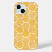Geel en Wit Geometrisch Honingraatpatroon Case-Mate iPhone Case (Achterkant)