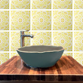 Geel en wit geometrisch tegeltje